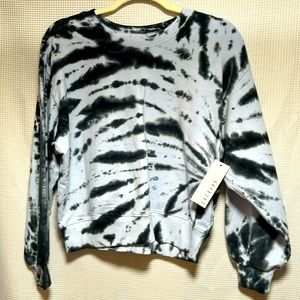 Small NWT LACAUSA Blue Tye Dye Sweatshirt
